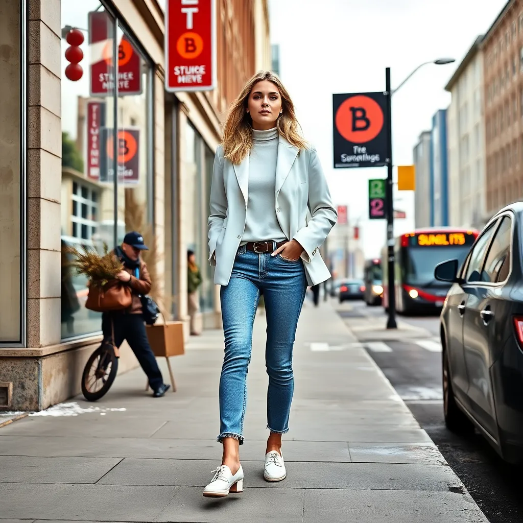 Elsa Hosk's Winter Style Secret: White Jacket, Jeans, Loafers